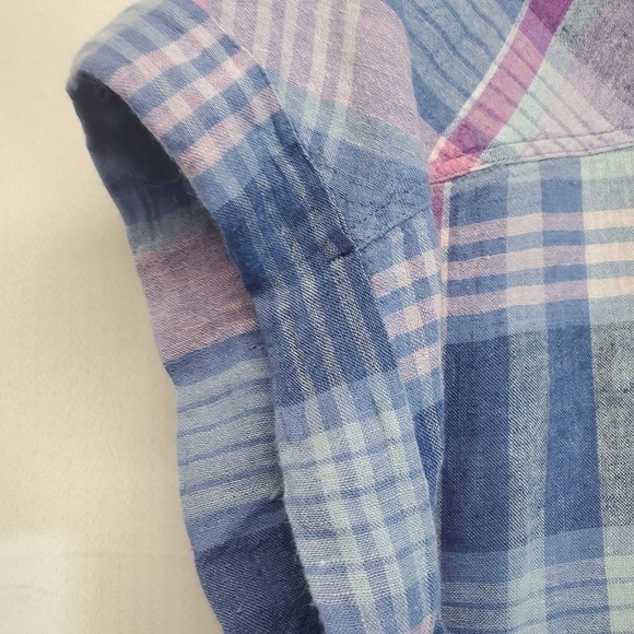 Rails Linen Plaid Tie Front Shirt -> Rails linen plaid tie front shirt - Picture 8 of 9